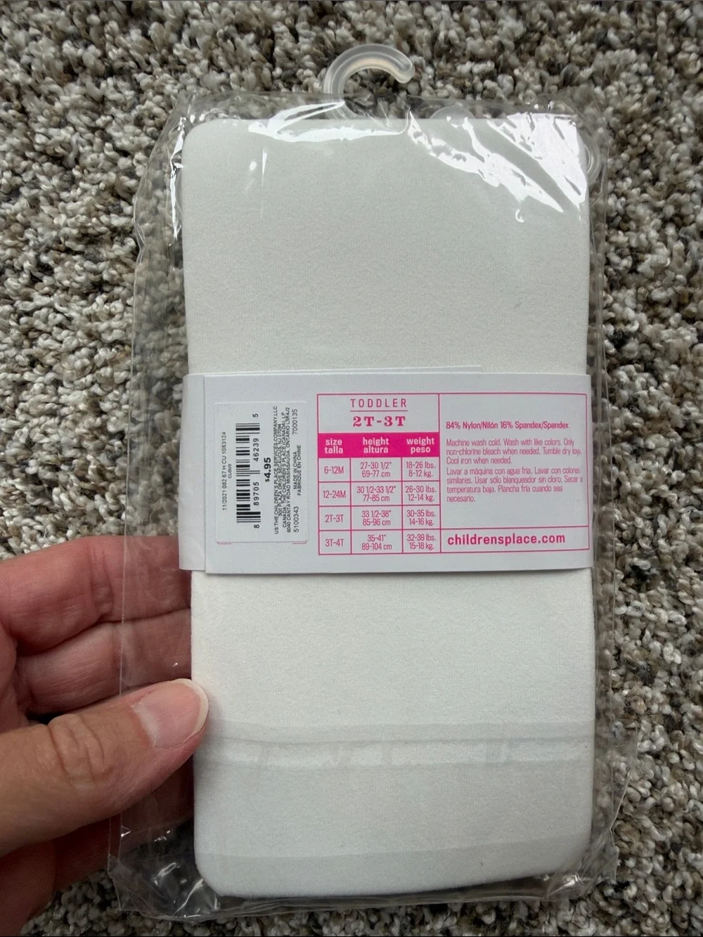 NWT 3 packs Children's Place/Gymboree Tights in White, Black, Cream, Gold 2T/3T